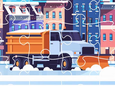 Schneepflug-LKW-Puzzle
